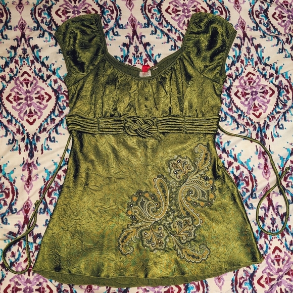 Heart Soul Green Blouse - Picture 3 of 11